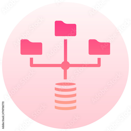 cases database round gradient vector icon