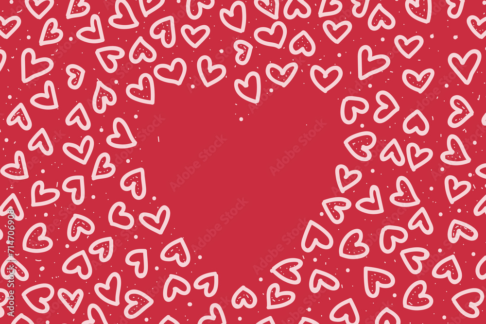 Vector love heart pattern, vector hand drawn Valentine's Day pattern, Valentine's Day background. Vector love heart pattern, vector hand drawn Valentine's Day pattern, Valentine's Day background.
