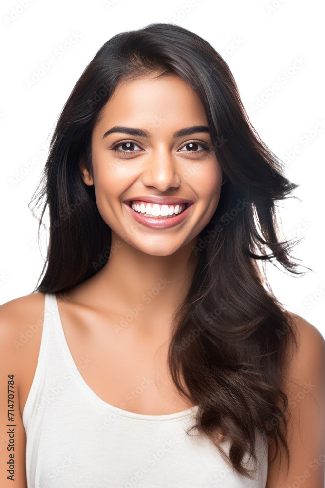 A beautiful young indian model woman smiling with clean teeth isolated on a transparent background. A beautiful young indian model woman smiling with clean teeth isolated on a transparent background.