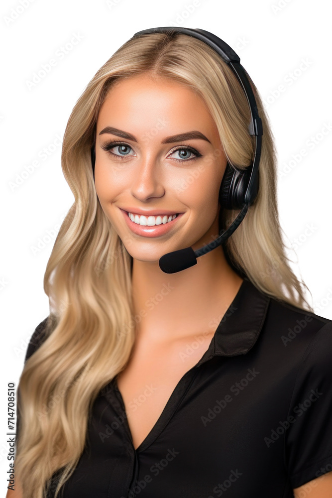 A call center women smiled, Female operator giving advice to customer isolated on a transparent background. A call center women smiled, Female operator giving advice to customer isolated on a transparent background.