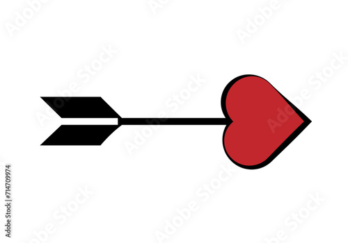 Icono de una flecha con punta de corazón de cupido.