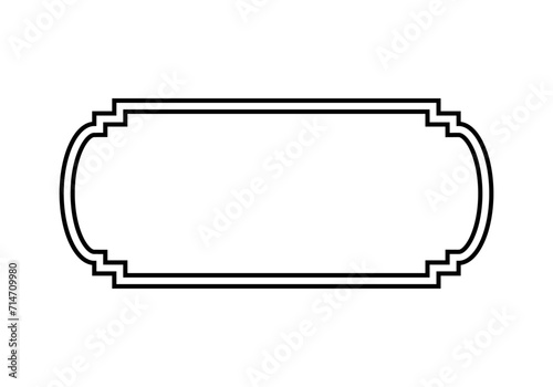 Icono negro de un marco elegante para un cartel.