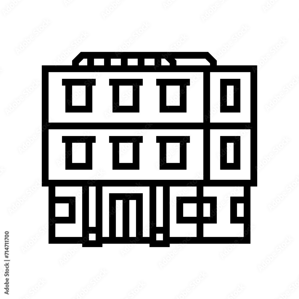 elementary school building line icon vector. elementary school building sign. isolated contour symbol black illustration