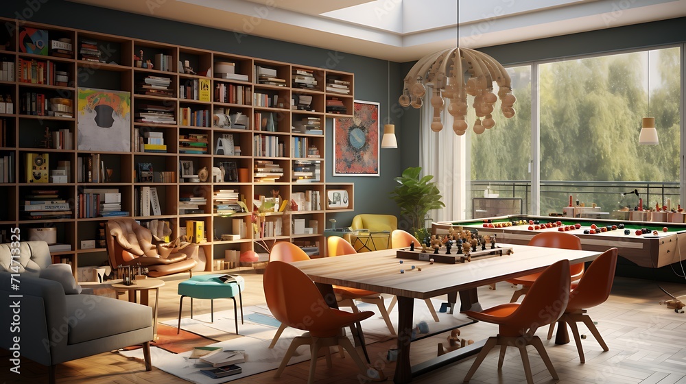 A space for board games and family gatherings.