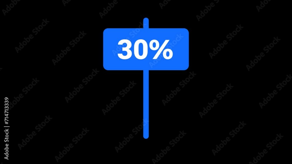 30 Percent Signboard Animation with transparent background 30 Percent Signboard Animation with transparent background