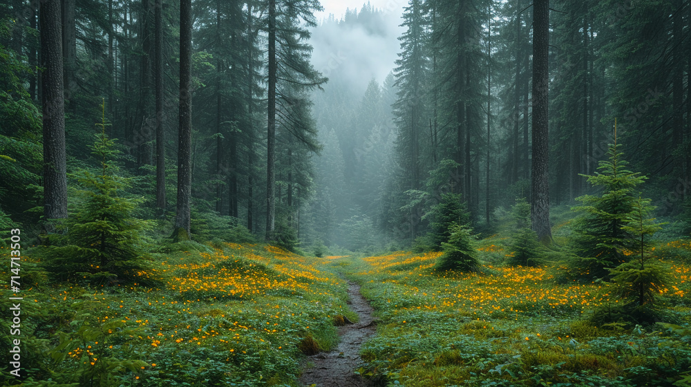 Fototapeta premium beautiful breathtaking landscape photography with serene nature view for 16:9 widescreen wallpapers