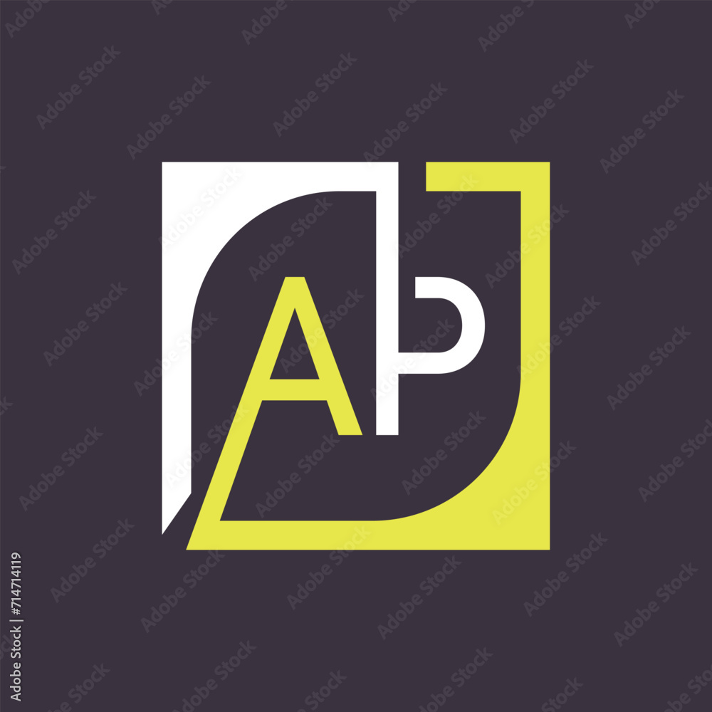 AP Logo Design Template Vector With Square Background. AP Logo Design Template Vector With Square Background.