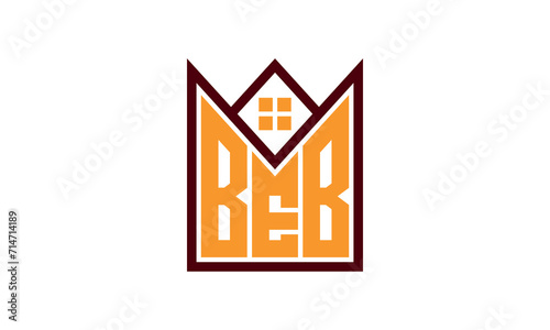 BEB initial letter real estate builders logo design vector. construction ,housing, home marker, property, building, apartment, flat, compartment, business, corporate, house rent, rental, commercial photo
