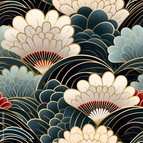 Colorful luxury Japanese style traditional pattern