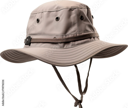 Versatile and waterproof hiking hat for sun and rain protection isolated on transparent background. PNG photo