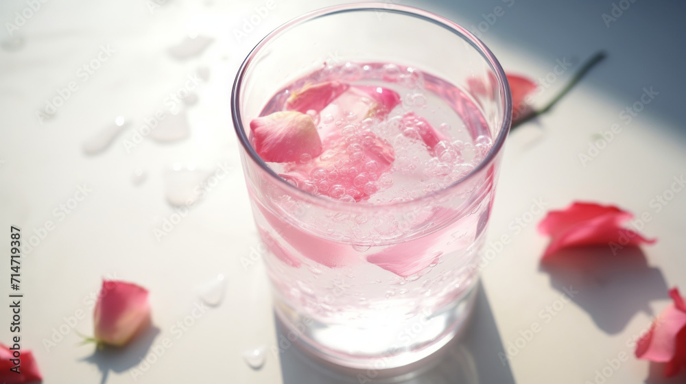 A refreshing glass of rose water, a popular drink to quench thirst during Ramadan A refreshing glass of rose water, a popular drink to quench thirst during Ramadan