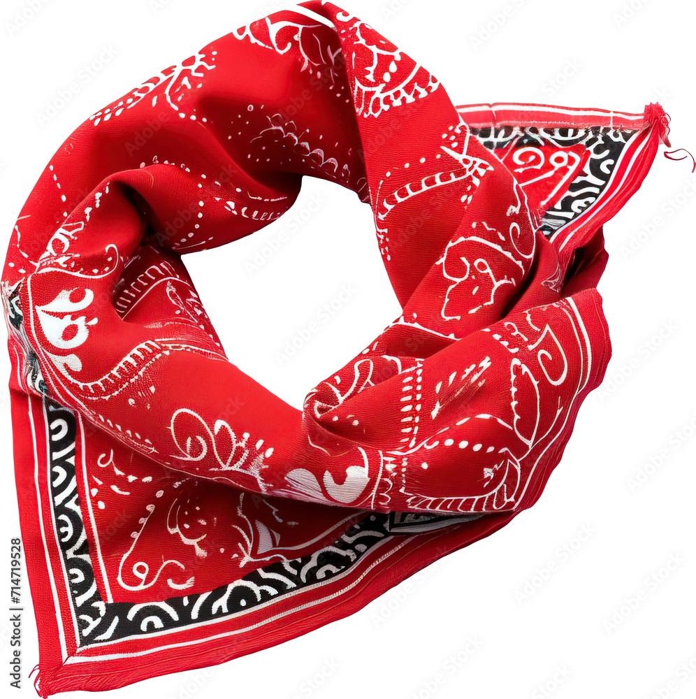 Obraz premium Red scarf isolated on transparent background. PNG