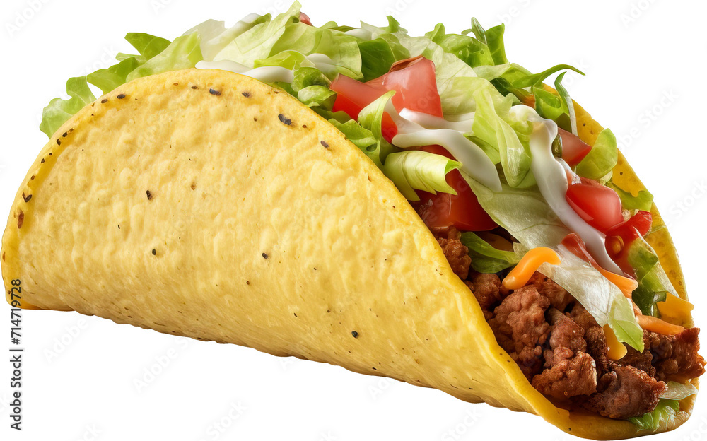 Taco isolated on transparent background. PNG