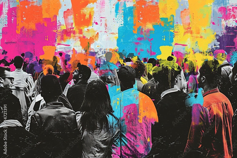 Targeted Marketing in the Crowd: Selective Colorful Highlights

