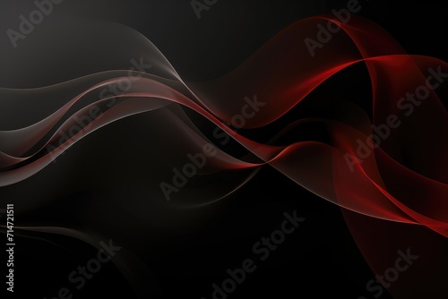 Dark abstract background with red sound waves, flowing waves. Abstract background for your design. abstract background March 3: World Hearing Day photo