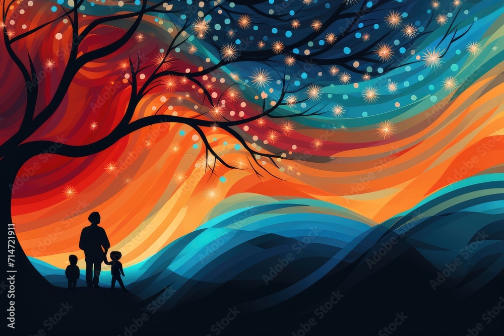 Fototapeta premium Abstract background for Caregivers International Children's Day, National Youth Day, Children’s Week, National Love Our Children Day, Week of the Young Child, Day of the Child, Heal the children month