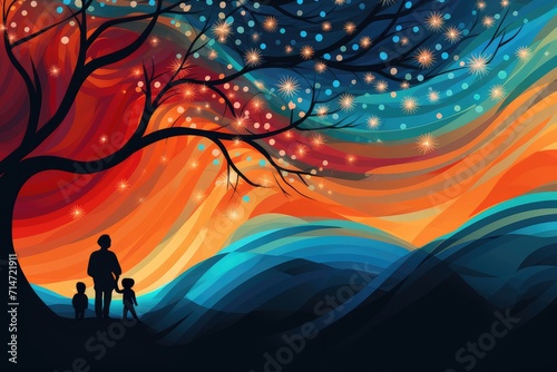 Abstract background for Caregivers International Children's Day, National Youth Day, Children’s Week, National Love Our Children Day, Week of the Young Child, Day of the Child, Heal the children month photo