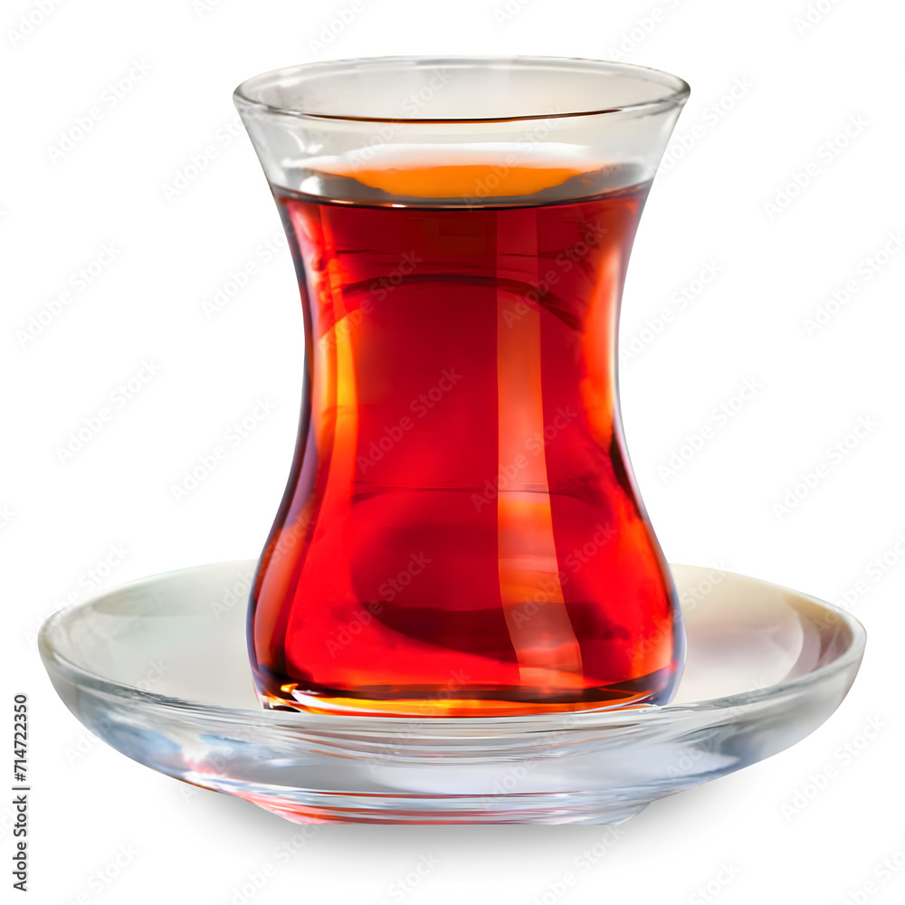 Fototapeta premium A Glass of Turkish Tea, isolated on transparent background.