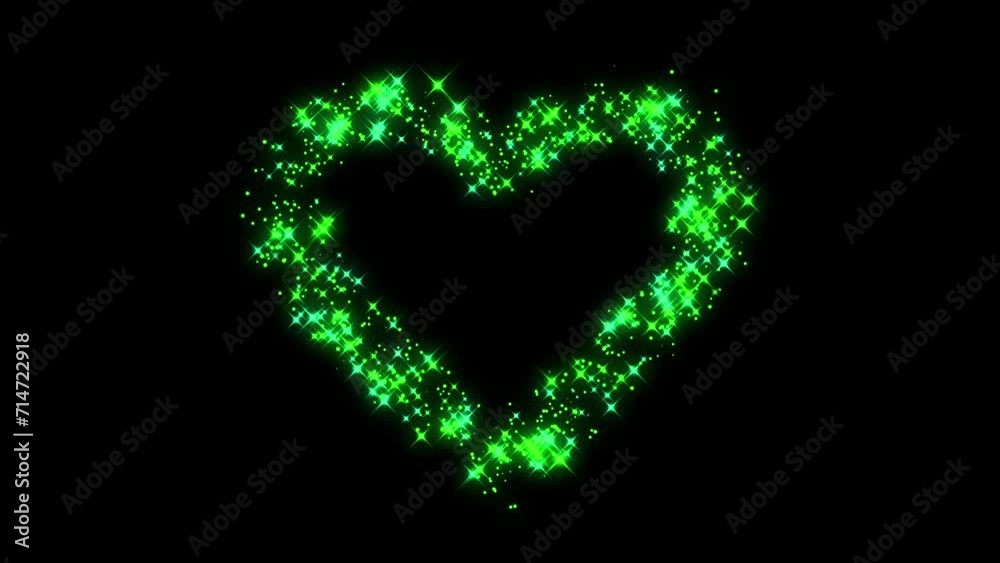 Looping heart effect Green Looping heart effect Green