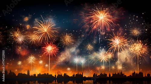 Fireworks background for celebration  holiday celebration concept