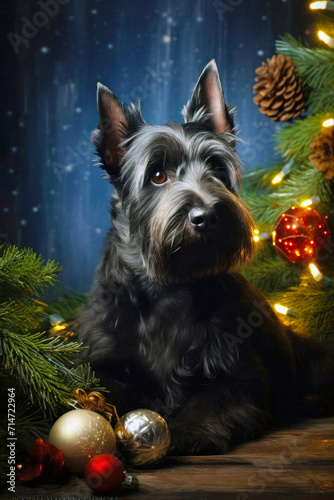 New Year's happy dog Scotch Terrier23