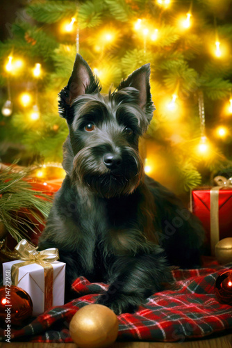 New Year's happy dog Scotch Terrier22