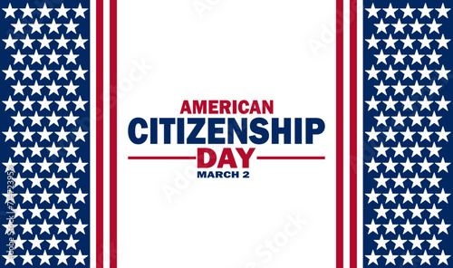 American Citizenship Day Vector Illustration. March 2. Suitable for greeting card, poster and banner.