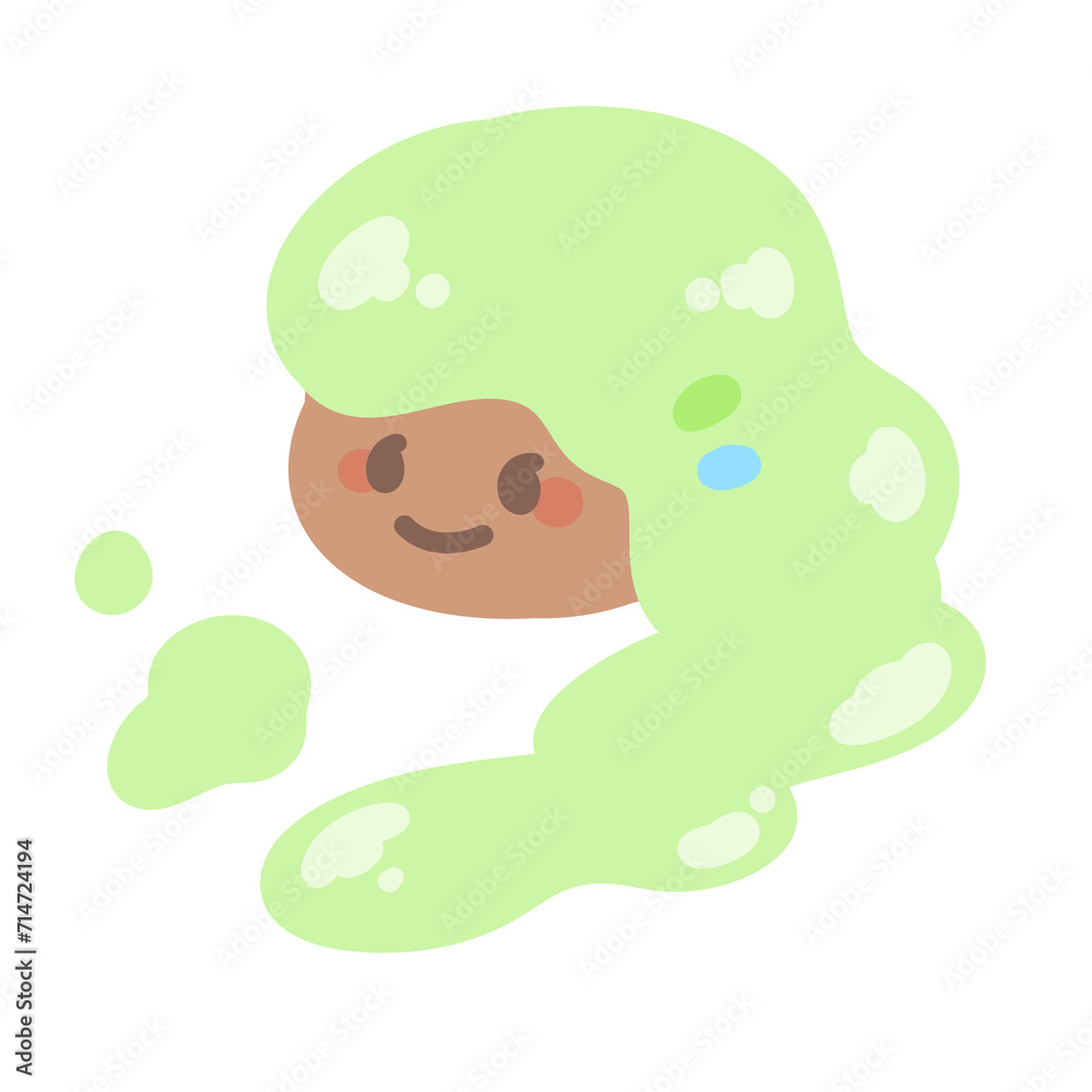 Fototapeta premium スライムヘアーガール グリーン⭐︎PNG