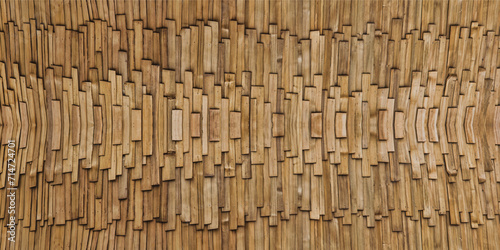 Quadro em tela Wood shingles are thin, tapered pieces of wood primarily used to cover roofs and walls of buildings to protect them from the weather