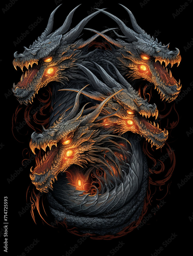 Illustration of dragon side view full body Illustration of dragon side view full body