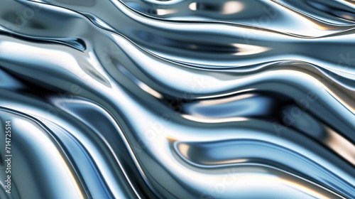 Metallic abstract wavy liquid background layout design tech innovation    