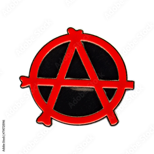 Button Metal Pin Anarchy, red. Punk Rock Ska, Thrash Metal, Anarchism Antisystem photo