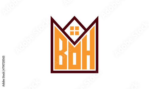 Tableau sur toile BOH initial letter real estate builders logo design vector