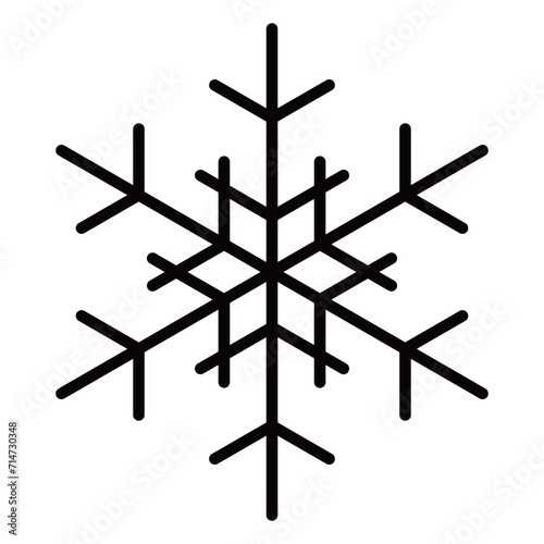 Thin Snowflake icon isolated on transparent background.  Vector Editable.