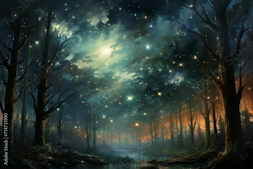 Ephemeral star showers, painting the night sky with fleeting bursts of cosmic beauty - Generative AI © Sidewaypics