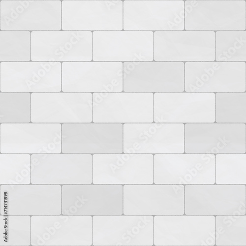 Brick drawing. White brick wall seamless background- texture pattern for continuous replication.
