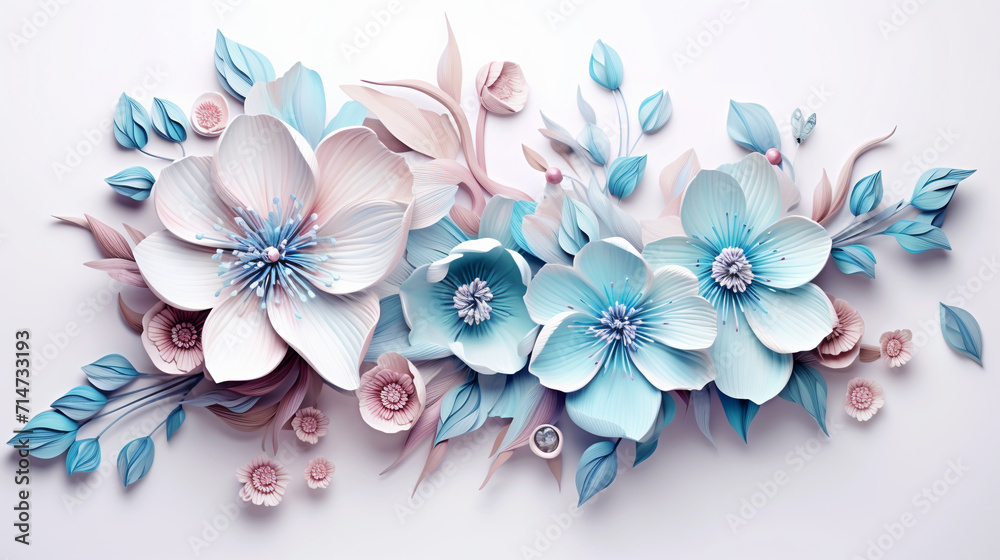 Synthetic Floral Whirl, Multicolored 3D Flowers Sublimation for Versatile Creations, flowers on a wooden background, bouquet of colorful roses, Created using generative AI