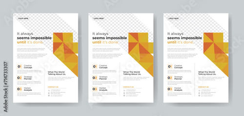 Corporate Business Flyer template layout 3 color design concept in the template.