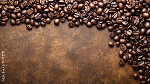 Abstract background of close-up view of coffee beans. © Joyce