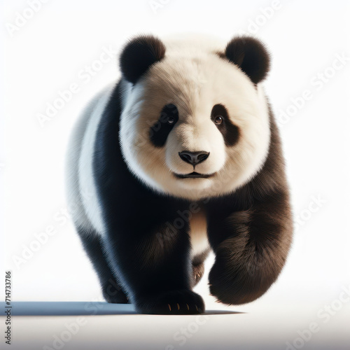 giant panda bear face isolated white background, Ailuropoda melanoleuca, Oso Panda gigante, Гигантская панда, high quality portrait, isolated white background.