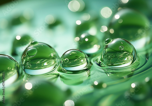 Tree leaves with dew drops. AI generated