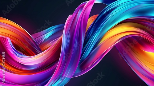 Colorful Ribbon in Neon Colors