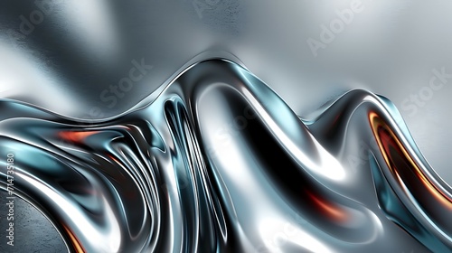  Chrome Metal Wave Background