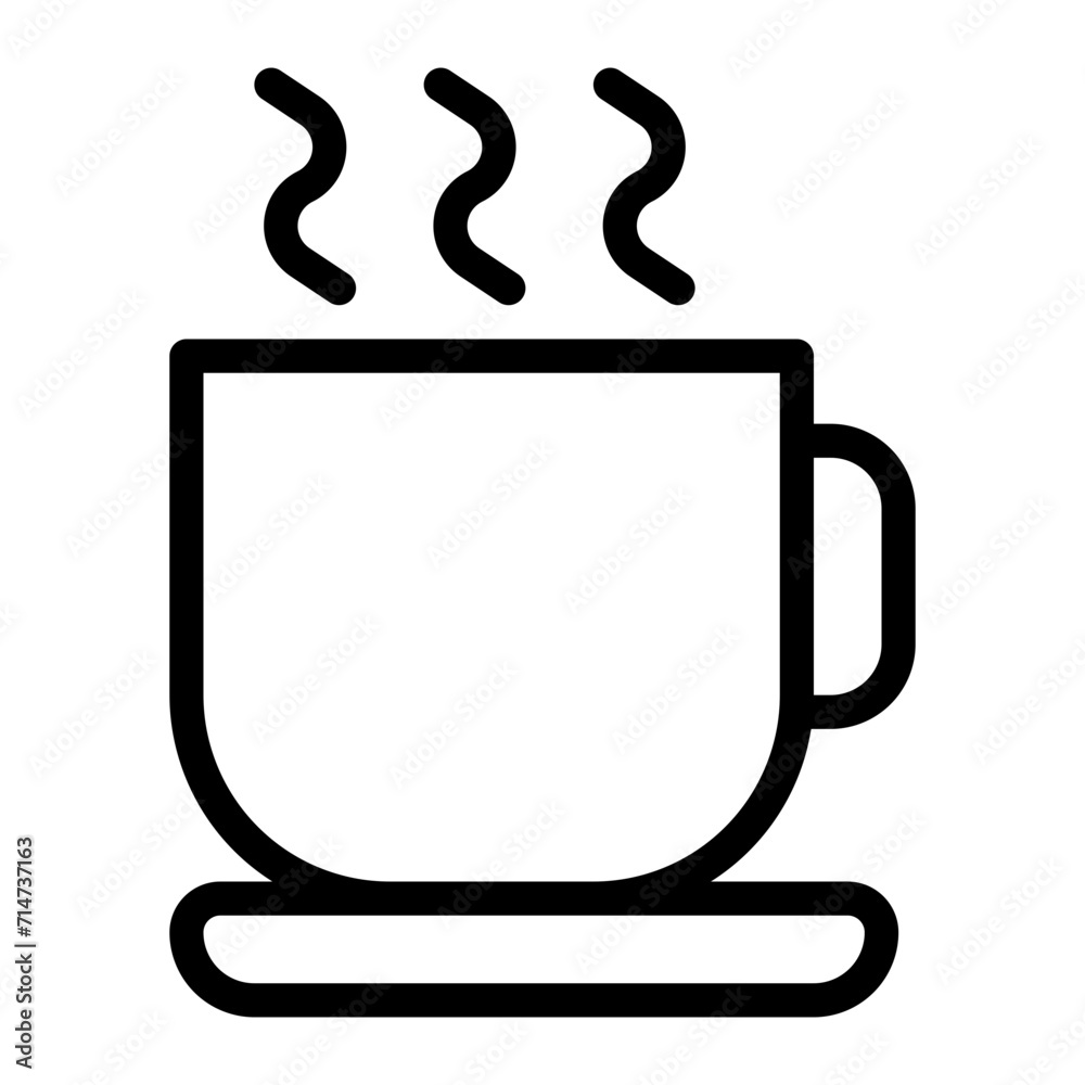 This is the Coffe icon from the Hotel icon collection with an Outline style This is the Coffe icon from the Hotel icon collection with an Outline style