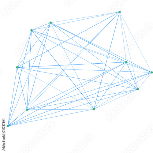 An abstract cut out transparent node network futuristic design element