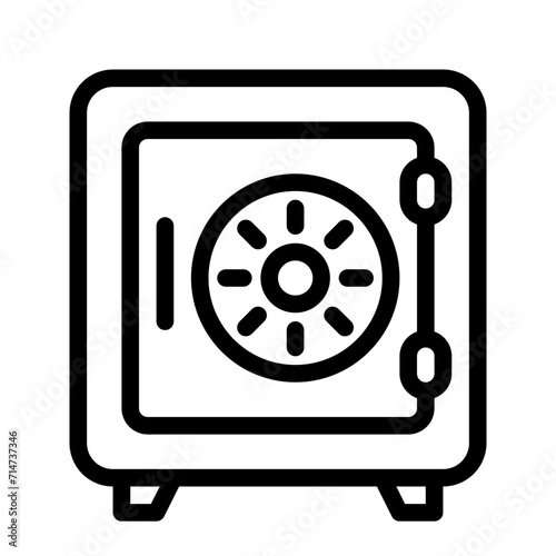 This is the Safe Box icon from the Hotel icon collection with an Outline style