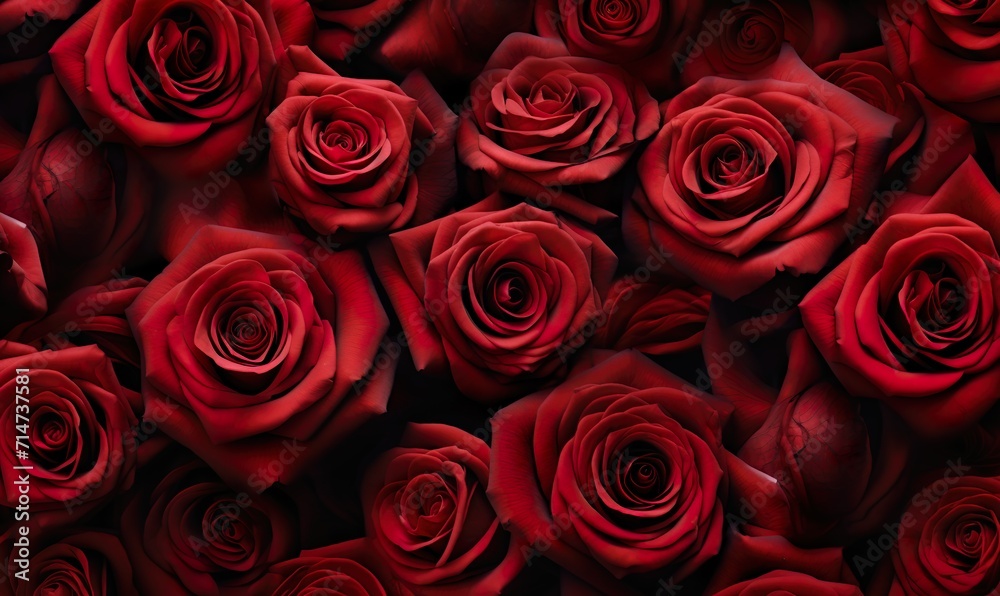 Background filled with red roses