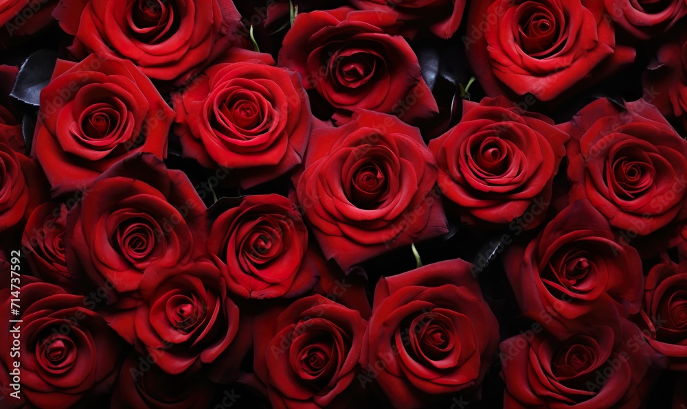 Background filled with red roses