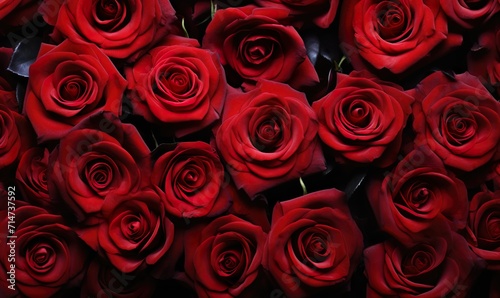 Background filled with red roses