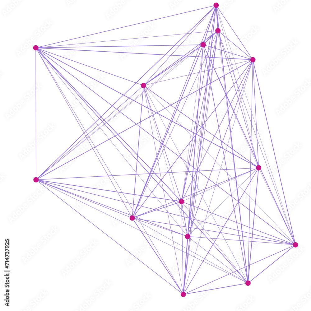 An abstract cut out transparent node network futuristic design element